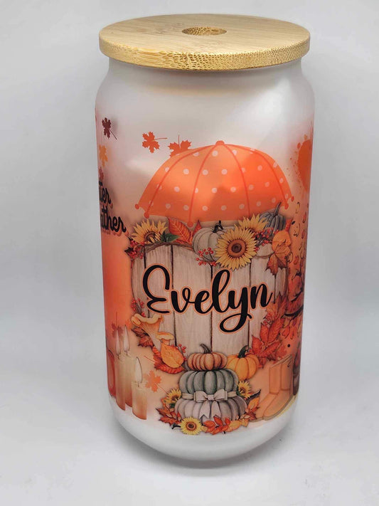 FALL SWEETNESS GLASS (Personalized) 18oz Tumbler