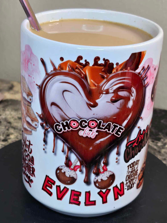 CHOCOLATE CLUB COFFEE MUG (15oz ) Personalization