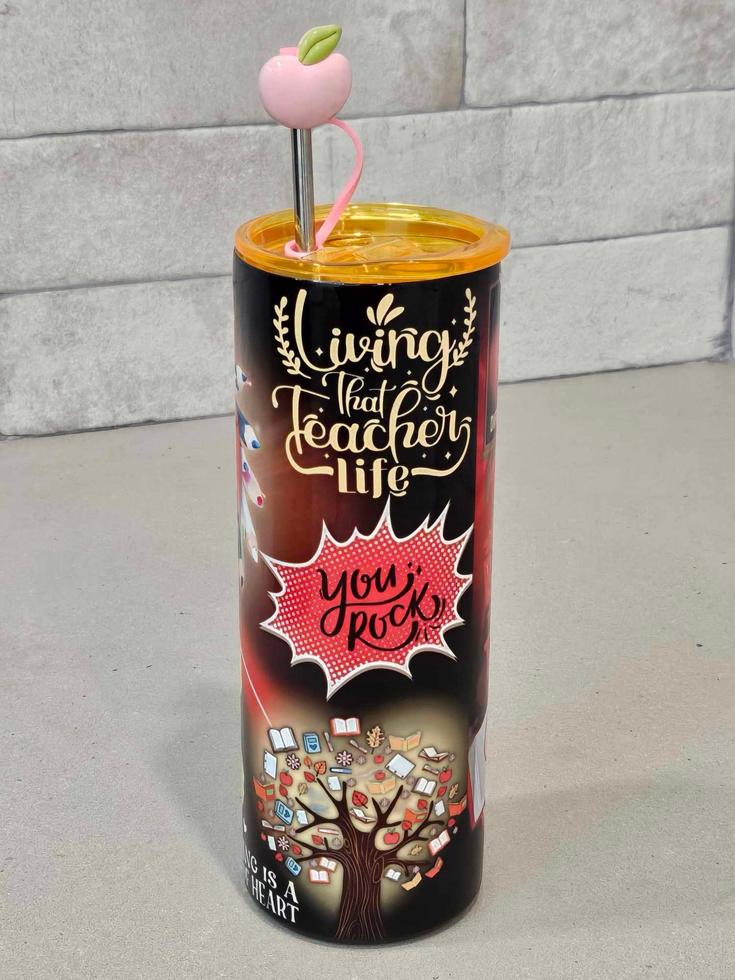 TEACHERS APPRECIATION TUMBLER (20oz Tumbler with Metal Straw)