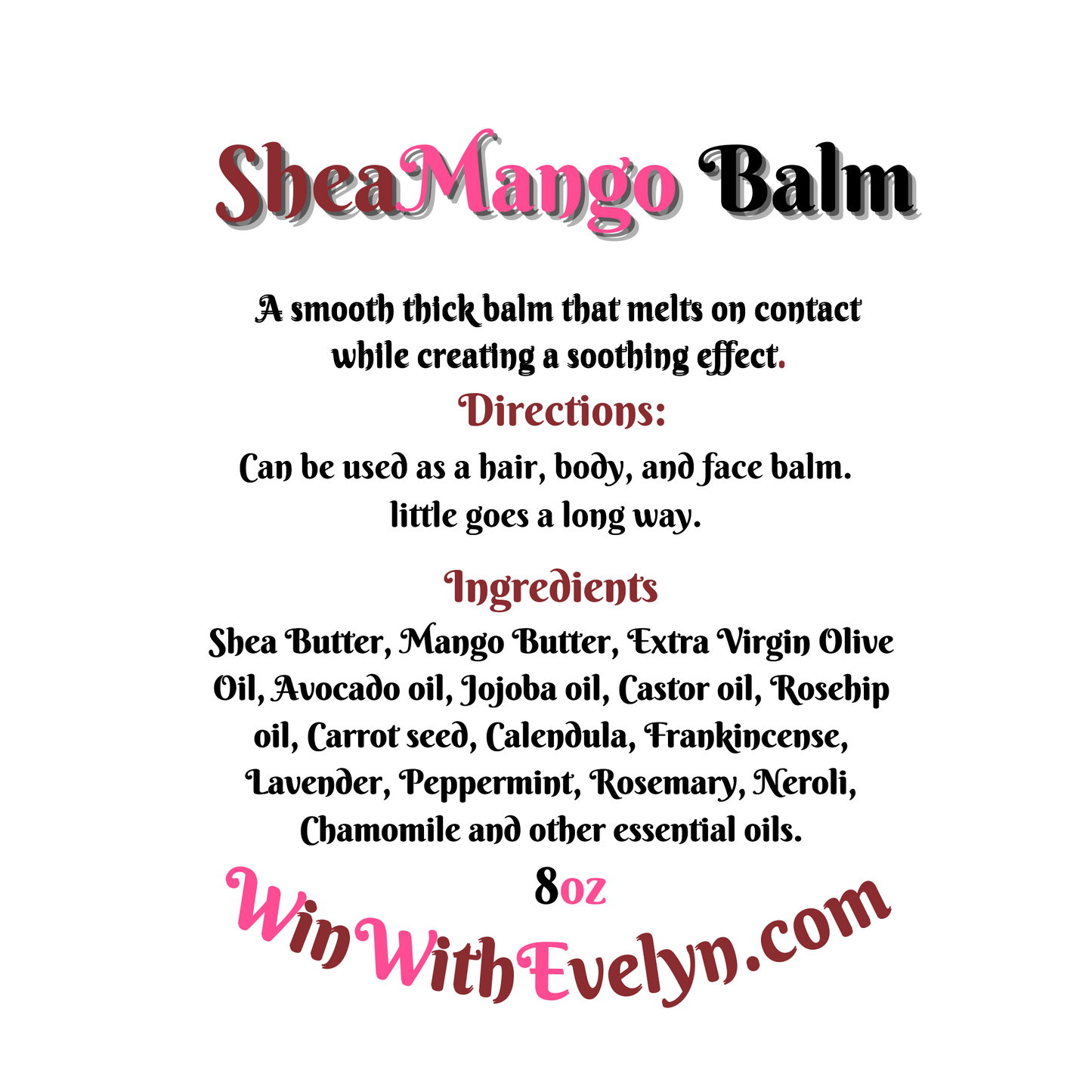 SHEAMANGO BALM (ORGANIC) 8oz TIN